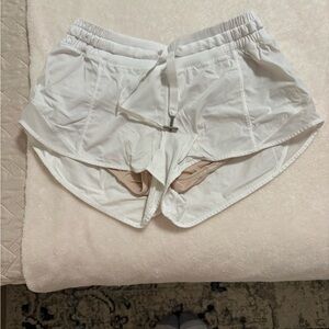 White Women's Athletic Layered Shorts